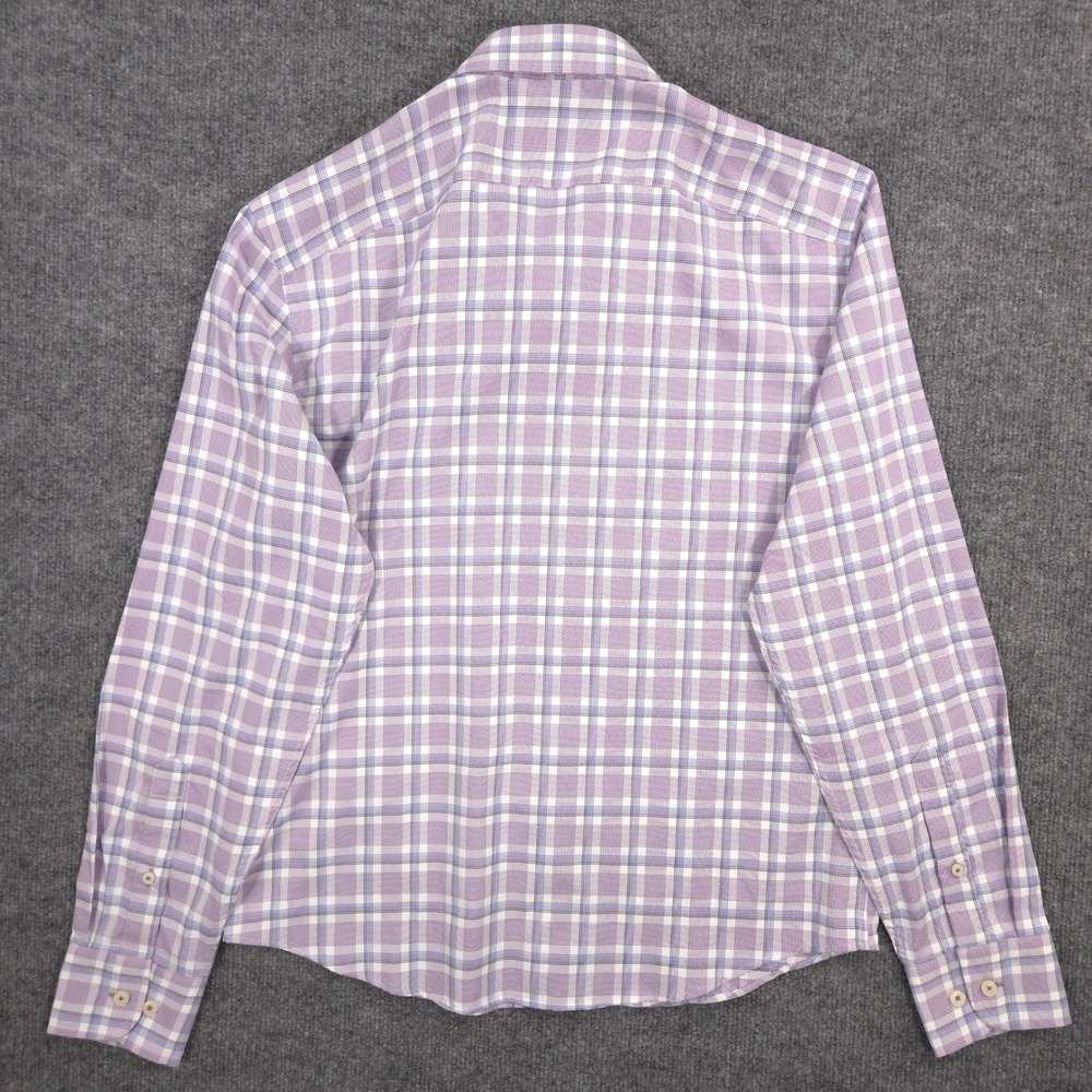 UNTUCKit Shirt Mens S Lavender Blue Glen Plaid Passetto Performance Long Sleeve - Picture 4 of 8